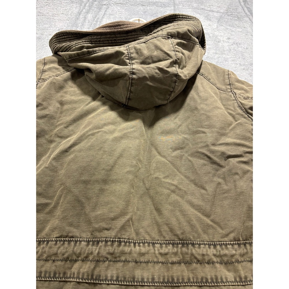 Guess Womens M Olive Green Hooded Parka Jacket Sherpa Lined Vintage Casual Cozy - Picture 2 of 10